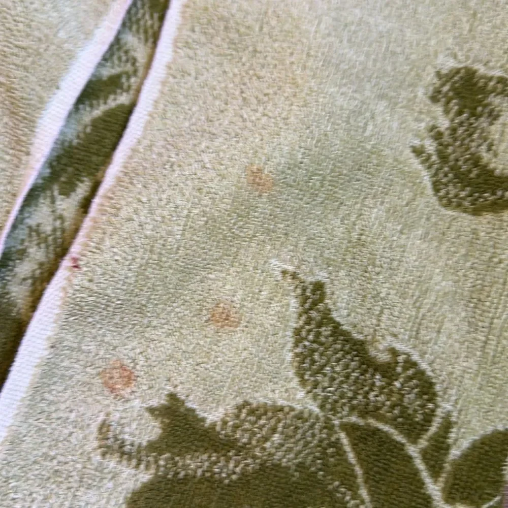 Vtg Fieldcrest Green Floral Patterned Towel Cotton set/2 hand towels & one bath